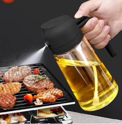 2-in-1 Oil Sprayer & Dispenser, 500ml, Black, Pack of 1