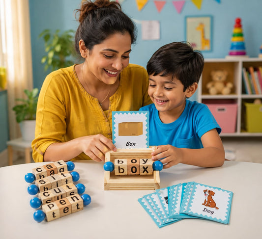 Wooden Spelling Blocks For Kids Learn,Play&Grow