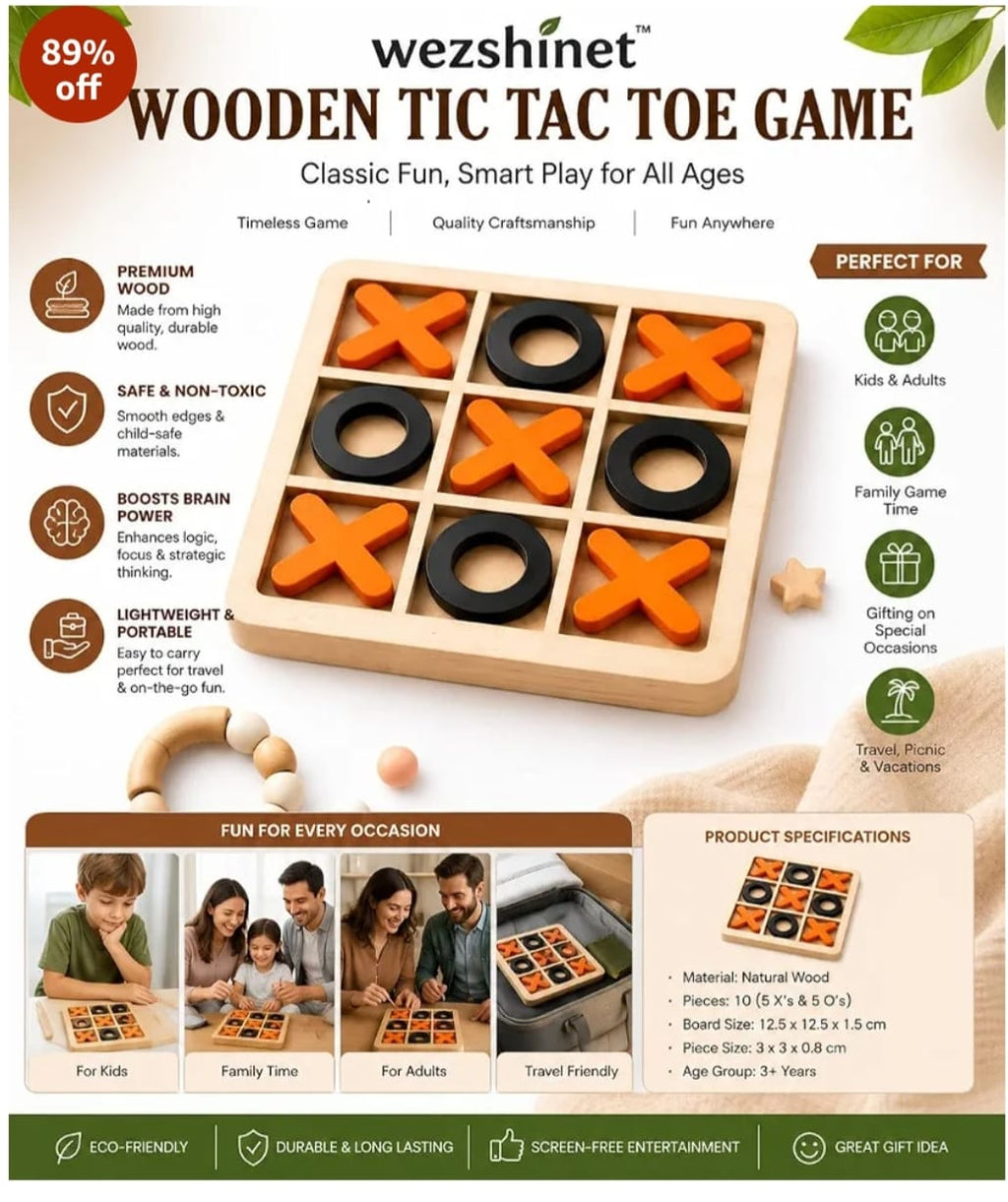 Woodent Tic Tac Toe Game