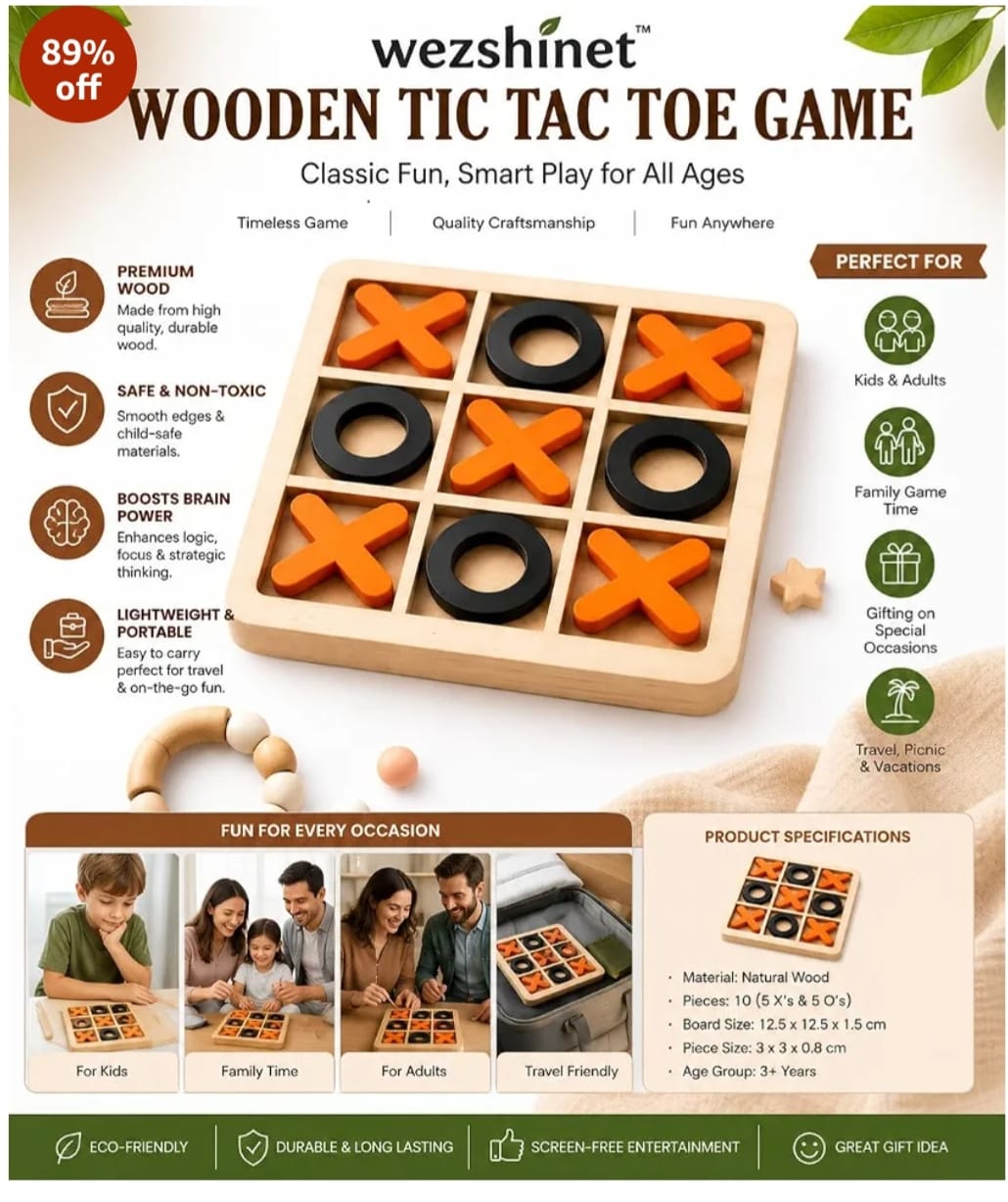 Woodent Tic Tac Toe Game