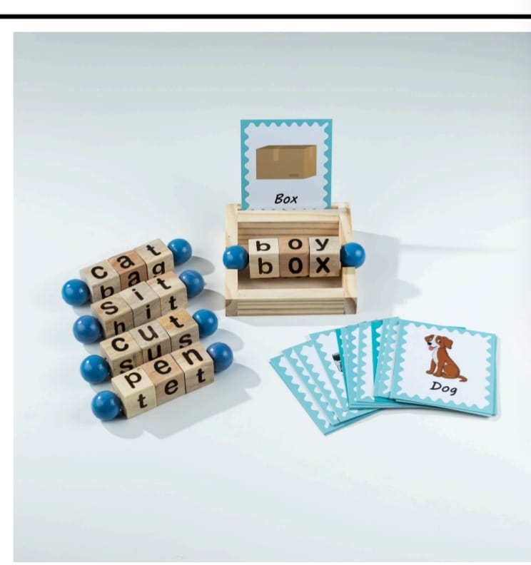Wooden Spelling Blocks For Kids Learn,Play&Grow