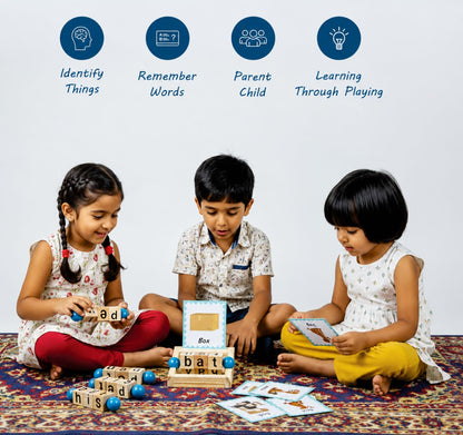 Wooden Spelling Blocks For Kids Learn,Play&Grow